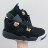 Jumpman 4 Niños zapatos de baloncesto retro Cat negro para niños