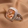 Cluster Rings YQ Design Sterling Silver Jewelry 14mm Morganite Ring for Women Jewellery 2023 Trend A Birthday Present Christmas