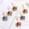 Key Rings Gold Metal Crystal Elephant Keychain Rhinestone Charm Women Handbags Animal Chain Ring Pendant Jewelry Drop Delivery Dhdy0