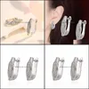 Stud Sealed Zircon Twisted Hoop Earrings Womens Trend ￖppning Enkel lyxdiamantmode och uts￶kt droppleverans smycken DHQ3T