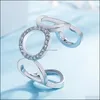 Band Rings Gold Sier Open Circle Ring Design Cute Fashion Love Jewelry For Women Girl Child Gifts Hollowedout Adjustable Drop Deliver Dhtln