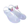 Sandalen Farbige Diamanten Frauen Gelee Schuh Mode Flache Beiläufige Transparent Clip Toe Weibliche Sandale Atmungsaktive Schnalle Riemen Frau Flip Flop