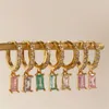 Hoop Earrings 2Pcs Cute Multicolor Huggies For Women Crystal Zirconia Pendant Cartilage Boucle Oreille Femme Piercing Jewelry