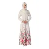 エスニック服のファッションマキシフラワーヒジャーブドレスアバヤドバイバングラデシュトルコ長袖イスラム教徒のドレス刺繍イスラム女性のイスラム