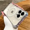 Funda de carga inalámbrica magnética Magsafe transparente de lujo para iPhone 15 11 12 13 14 Pro Max x xs xr 7 8 Plus cubierta de teléfono acrílica dura a prueba de golpes