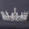 Свадебные украшения роскошные королева принцесса круглый кристал кристаллический жемчуг большой диадема аксессуары серебряный цвет золото женская свадьба 230112