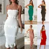 Casual Dresses Four Elasticated Panels Dress 2023 Drawn-up Suspenders Slim Bandeau Slip