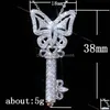 Pendentif Colliers Papillon Clé Forme Collier Thème Fête Femmes Déclaration Bijoux Sier Plaqué Zircon Pull Chaîne Collier Pendentif D Dhl4I