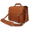 Briefcases Leather Maletines Men Office Bags Genuine Laptop Bag Hombre Cuero Genuino Briefcase Shoulder Crossbody