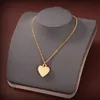 Two Colors Titanium steel B letter Heart Pendants Gold Necklace Famous brand women Love Pendant Necklaces Punk 18K gold plated BBN1 --03 Jewelry Gifts