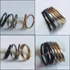 Bandringen Groothandel 36 % 2mm Comfortabel Sier Gold Black Mix roestvrij staal mode sieradenring voor man vrouwen bruiloft geschenken drop dhkdw