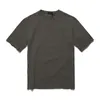 Men's T Shirts Loose Black Short Sleeve T-shirt Collar Cut Design Wash Round Neck Half T5066