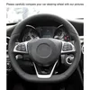 for Mercedes Benz W176 W246 W205 C292 W222 C217 A217 AMG C43 GLA 45 Hand-stitched Black Suede Car Steering Wheel Cover