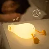 Nattlampor LED -lampan liggande ankor usb laddningsbart sovrum lampa säng dekoration silikon par gåva barn baby rum