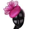 BERETS 4LAYER SINAMAY FASCINATOR HAT WITH CLIP FEATHER HAIR女性カクテルティーパーティーアクセサリーレディースイベントヘッドウェア230112