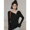 Women's T Shirts 2023 Women T-shirt Winter Fleece Lined Thickening Bottom Casual Shirt Top