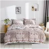 Set di biancheria da letto in un foglio di letti di serie Fogli piatti montati 3 pezzi 7 colori Twin Double Queen King Quilt ER Fillecasi Dropse Delivery Home Home Gar Dhutl