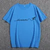 メンズTシャツ夏の男性半袖コットンシャツ紙飛行機プリントファッションカジュアルルーズ服レギュラーグラフィックティートップ