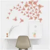 Party Decoration 12Pcs/Lot 3D Hollow Butterfly Wall Sticker Butterflies Decals Diy Home Removable Mural Wedding Kids Room Window Dec Dhbcc