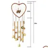 Dekorativa f￶rem￥l Figurer 1pc Heart Elephant Dream Catcher Metal Wind Chime Tube Bell Pendant Home Yard Garden Decoration Hangi DHW6V