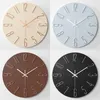 Horloges murales Beige créatif maison salon décoration horloge en plastique or numéro modèles minimaliste Style nordique Transparent 30cm