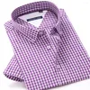 Męskie koszule plus size 3xl-12xl męskie bawełniane paski na krótki rękawy Summer Classic Business Luźne ubrania marki męskiej marki
