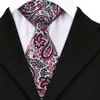 Laço laços sn-1627 hi-tie 2023 chegando cinza paisley pescoço gravata links links hanky set de seda gravatas de seda de seda corbatas na venda