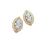 Boucles d'oreilles perle d'eau douce S925 argent aiguille cristal ellipse clous d'oreille dame/fille bijoux de mode