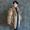 Herrjackor High End Direct Sales Medium och Long Wolf Fur Coat Mink Men 230111