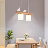 펜던트 램프 나무 가벼운 현대 레스토랑 바 침실 부엌 조명 펜던트 북유럽 디자인 서스펜션 램프 홈 실내 실내