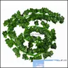 Fiori decorativi ghirlande 2m Piante di ghirlanda di foglia di edera artificiale Vine Falsa fogliame di plastica per decorazione fai -da -te 20pc Delivery Delivery Otmhb