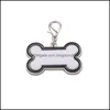 Dog Tag ID -kaart Blanco sublimatie roestvrijstalen tag sleutelhanger ketting hanger warmte thermische overdracht printing diy pet id gladde meta otjkj