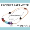 Charm Armbänder 4mm Sieben Chakra Naturstein Amethyst Tigerauge Roter Achat Kupferdraht Kettenarmband Für Frauen Schmuck Drop Deliver DHNPS