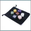 Stone Natural Chakra Squares Rose Quartz Amethyst Agate Tiger Powder Crystal White Yoga Meditation Energy Drop Delivery Jewelry Dhekm