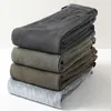 Herenpakken plus fleece verdikt warme rechte katoenen broek heren Koreaanse versie van de trend slanke elastische broek zwarte all-match