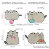 Spille Spille Creative Cartoon Design Spilla Set Fat Cat Eat Noodle Gun Nero Eco Smalto Pins Divertente Lega di zinco Per ragazze Regalo Jewe Dh3Hb