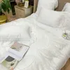 Beddengoedsets 2023 Kant Borduurset Katoen Wit Romantische Princess Wedding Quilt/Dekbedoverkap Linnen kussenslijnen