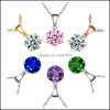 Pendant Necklaces Creative Fashion Inlaid Zircon Ladies Necklace Small Fresh Sweet Wind Gift Party Jewelry Drop Delivery Pendants Dhtlo