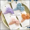 Fermagli per capelli Barrettes Bambini Mti Colore Pizzo Bowtie Bang Bambini Tessuto in lega Dot Scrunchies Copricapo europeo Colorf Coda di cavallo Dhxhn