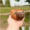 Mokken kuksa hand gesneden houten mug guksi dieren hoofd beeld cup dier vorm draagbare nok drink drop levering home tuin keuken dhsl4