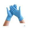 Gants de nettoyage Us Stock Blue Nitrile Jetable Powder Non Latex Pack de 100 pièces Antiskid Antiacid Fy9518Fj25 Drop Delivery Home Dhotj