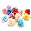 Fleurs décoratives en gros 5/10 pièces 9CM tissu de soie Roses fleur mur bricolage cadeaux mariage décor à la maison accessoires de mariée artificiels