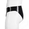 Mutande Taglie forti 5XL Slip da uomo Sexy Custodia per pene aperta da uomo U Intimo PVC Vita bassa Moda Mutandine Cueca