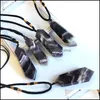 Arts And Crafts Natural Crystal Amethyst Pendant Necklace Jewelry Power Rough Polished Double Pointed Tower Drop Delivery Home Garden Ot01C