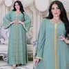 Etniska kläder eid mubarak djellaba kaftan dubai kalkon muslimska kvinnor maxi klänning diamanter kaftan marockansk arabisk mantel islamisk jalabiya länge