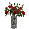 Fleurs décoratives Une fausse rose hydratante (3 têtes / pièce) 20 "Longueur Simulation Real Touch Curling Roses Pour Centres De Table De Mariage 5