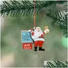 Juldekorationer gas 2022 Santa Claus Tree Decoration harts bensinskyltrum Dekor prydnader Pendant Drop Delivery Home Garde Dhikr