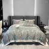 Set di biancheria da letto Luxury 1000TC Cotone egiziano Set stampa foglie Copriletto Copripiumino Federe piatte / con angoli