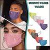 Party Masks Fashion Diamond Mask Colorf Mesh Bling Rhinestone Grid Net Washable Sexy Hollow For Women Girl Drop Delivery Home Garden Othiw