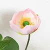 Decorative Flowers Artificial Simulation Mini Silk Lotus Flower Grass Green Plants Home El Garden Table Decor